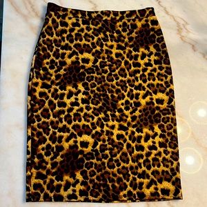 Leopard Bodycon Fitted Skirt Size 1x